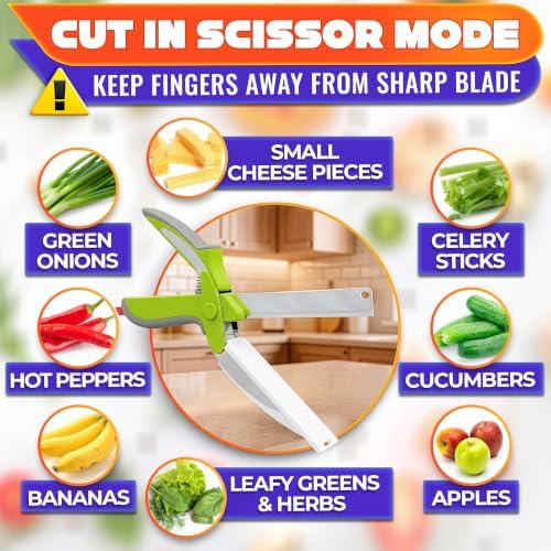 2 in 1 Kitchen Scissors for Food with Cutting Board, Safety Lock - Image 5