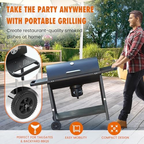 Realcook BBQ Barrel Charcoal Grill: Spacious Premium Outdoor Barbecue Grill - Image 3