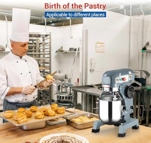 Commercial Food Mixer 20QT, Commercial Mixer with 3 Adjustable Speeds, Dough Mixer Timing Function, Commercial Stand Mixer with Stainless Steel Bowl for Schools Bakeries Pizzerias - Image 3