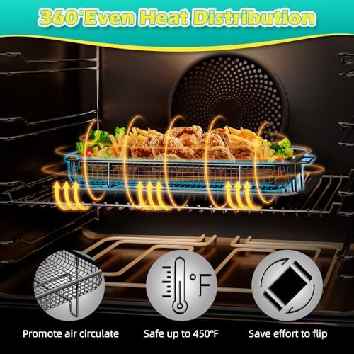 OPENICE Oven Air Fryer Basket and Tray, Air Fryer Basket for Oven 2 Set - Image 4