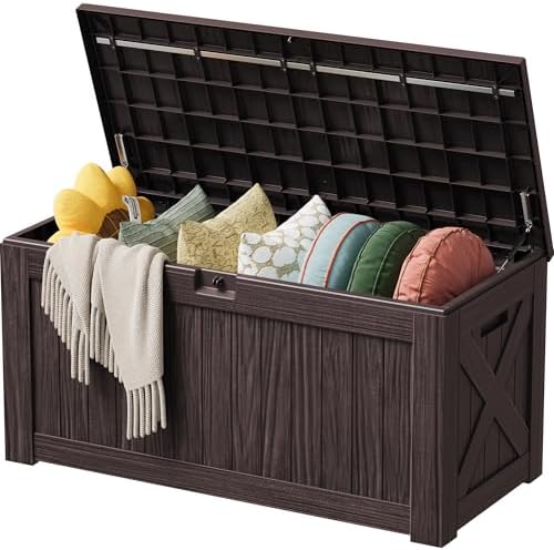 Devoko 125 Gallon Outdoor Storage Box, Waterproof Resin Deck Box by DEVOKO