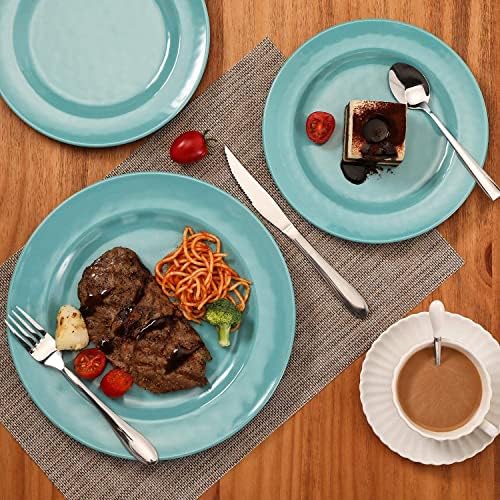 TP 12-Piece Melamine Dinnerware Sets, Service for 4, Teal - Image 6