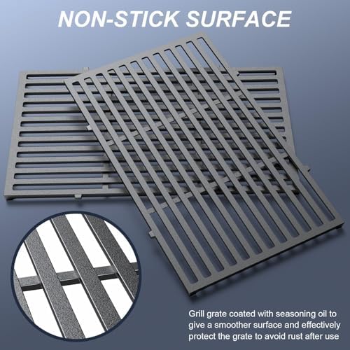 Uniflasy 19.5" Grill Parts for Weber Genesis Grill Grates for Weber Genesis 300 Series Genesis E310 E320 E330 S310 S320 S330 EP310 Cast Iron Cooking Grates Replacement for Weber Parts 7524 7528 - Image 4