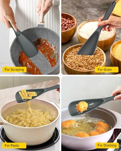 BUNDLEPRO Silicone Cooking Spoons for Nonstick Cookware, One-Piece, 2 Pack - Image 5