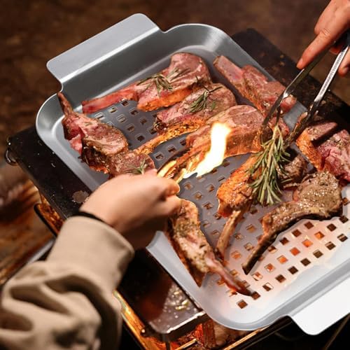 Grill Pan Set of 2, BBQ Grill Topper for Outdoor Grill, Middle - Image 7