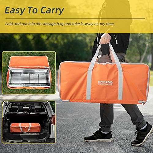 Portable Charcoal Grill,Outdoor BBQ Grill for Christmas Picnic, Thanksgiving Family Gathering and Backyard Barbecue,With Storage Bag & Non-Stick Frying Pan - Image 4