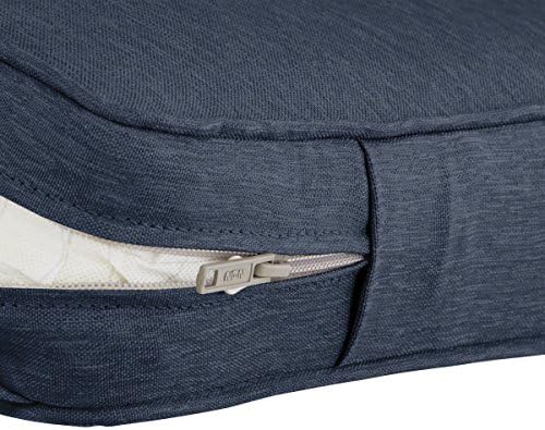 Classic Accessories Montlake Water-Resistant 21 x 21 x 3 Inch Square Outdoor Seat Cushion, Patio Furniture Chair Cushion, Heather Indigo Blue, Outdoor Cushion Cover - Image 5