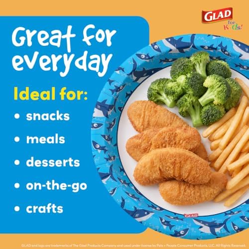 Glad for Kids Sharks Disposable Paper Plates, 8.5 Inch 26 Count - Image 5