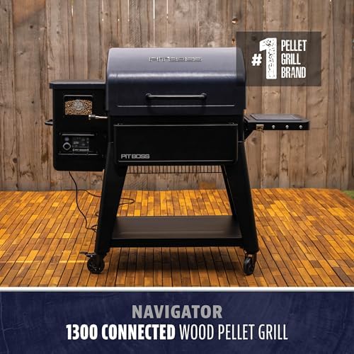 Pit Boss 1300 Navigator Series WiFi & Bluetooth Wood Pellet Grill & Smoker, Flame Broiler and Touchscreen Controller, 1,329-Sq. In. Cook Space, 180°F to 500°F Temp Range, Meat Probe, 30 lb. Hopper - Image 2