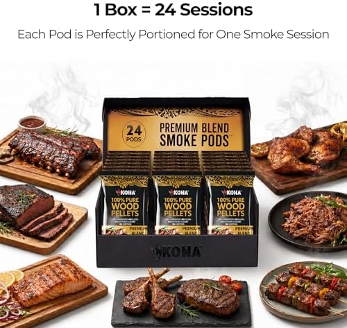 Kona Smoke Pods Premium Blend Pellets Intended for Ninja Woodfire Grill, 24 Stay-Fresh - Sealed Single-Use Pouches for No-Mess Smoking Sessions - Image 6