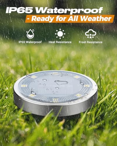 btfarm 24 Pack Solar Lights Outdoor Waterproof, 8 LED Solar Ground Lights - Image 3