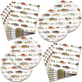 40pcs Gone Fishing Birthday Plates And Napkins Party Supplies - Fish Party Decorations Tableware, little Fisherman Fishing Birthday Baby Shower Decorations Serve 20 by Frypeas