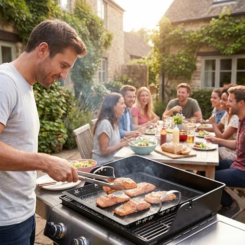 Vegetable Grill Basket for Outdoor Grill - 18.9"*16.5"Extra Large XXXL Heavy-Duty Veggie Grilling Basket, Non-stick Enamel Coating, Grilling Accessories for Grills and Vegetables - Image 5