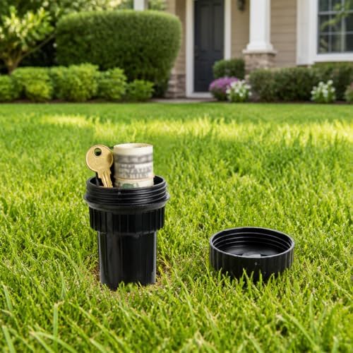 2pcs Realistic Sprinkler Head Key Hider, Outside Secret Storage (Black) - Image 5