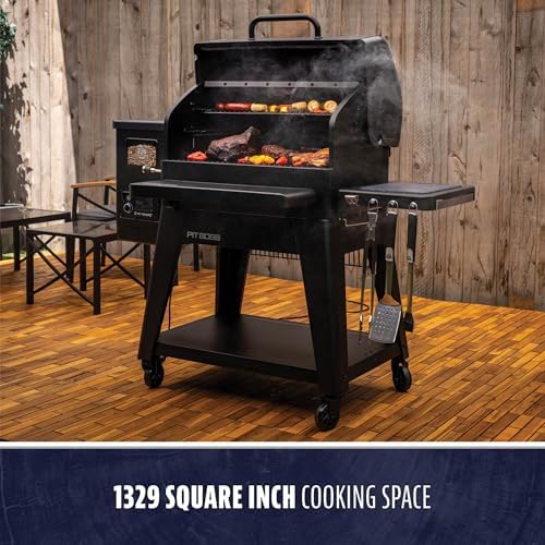 Pit Boss 1300 Navigator Series WiFi & Bluetooth Wood Pellet Grill & Smoker, Flame Broiler and Touchscreen Controller, 1,329-Sq. In. Cook Space, 180°F to 500°F Temp Range, Meat Probe, 30 lb. Hopper - Image 3