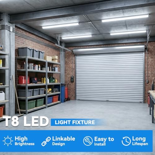 SHOPLED (6 Pack) 4FT LED Shop Light, 50W D-Shape 7500LM Super Bright, 6000K - Image 5