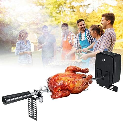 Stainless Steel Rotisserie kit,Rotisserie Grill with Motor,Spout Lever,Fork,Easy to Install for Carrying Picnic,Camping,BBQ and Even Campfire - Image 3