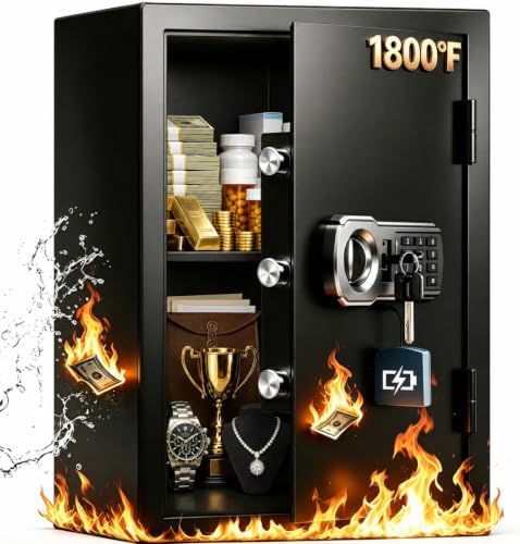 Fireproof Safe Box | 1800℉ 35-Min Real Test Fire Safe | 3.6 Cuft Large Safe by GHJGAGE