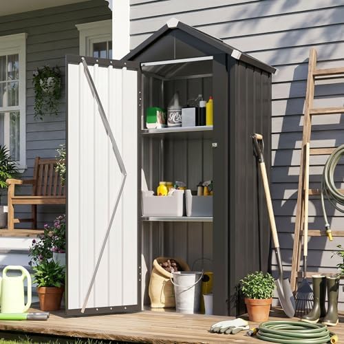 Aoxun 2.5'x2' Outdoor Storage Cabinet with Floor & Adjustable Shelves - Image 3