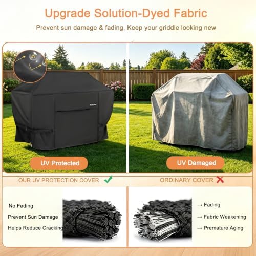 NettyPro Griddle Cover for Blackstone 28 inch Griddle, Waterproof UV Resistant 2 Burner Flat Top Gas Grill Cover 28" Cooking Station Camping, Black - Image 6