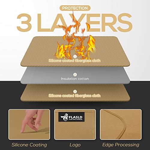 FLASLD Heat Resistant Mat for Air Fryer Site on, Fireproof Silicone Mats for Kitchen Counter, Countertop Protector, No-slip and Waterproof (12"X18", Brown) - Image 7