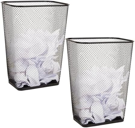 Mind Reader Executive Waste Paper Bins, 10 Gallon, Black, Set of 2 by MindReader