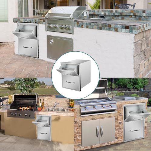 Outdoor Kitchen Drawers with Paper Towel Holder, 16" W x 20" H x 20" D, Stainless Steel Paper Towel Drawer with Flush Mount Access Drawers for Outdoor Kitchen Island and Patio Grill Statio - Image 6