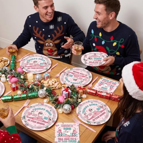 Theres Some Ho Ho Hos in This House Christmas Plates Party Decor - Image 6