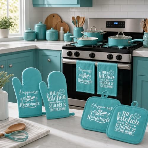 Sratte 6 Pcs Kitchen Decor Accessories Set, Kitchen, Light Teal - Image 2