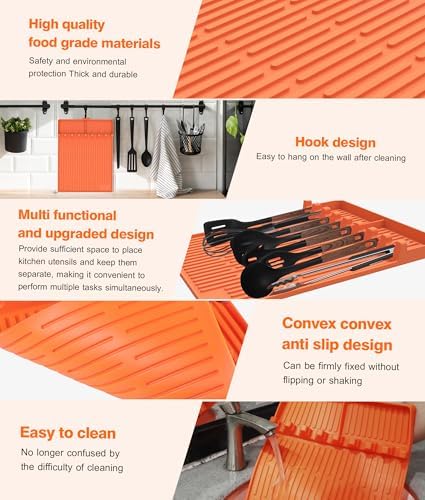 Silicone Grill Mat for Blackstone Griddle Accessories, 8-Slot Tool Mat - Image 5