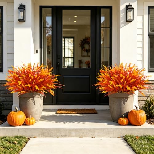 20Pcs Fake Plants Artificial Flowers Monkey Grass for Outdoors，UV Resistant Realistic Fall Artificial Flowers for Outdoors，No Fade Shrubs Outside Decor for Courtyard Porch Patio Garden - Image 4