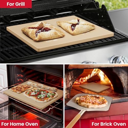 Unicook 20 x 13.5 Inch Extra Large Pizza Stone for Oven and Grill, 10.6 Lbs - Image 4