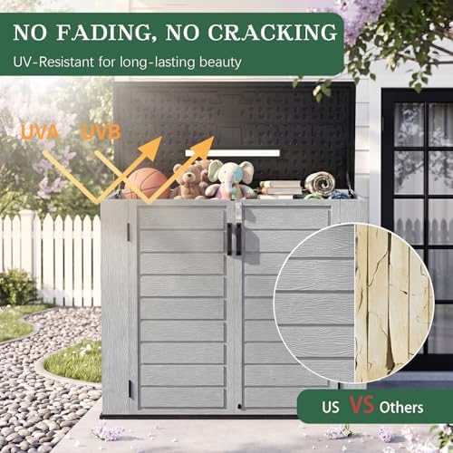 Outdoor Storage Shed Resin Waterproof Storage Cabinet for Patio Garden - Image 4