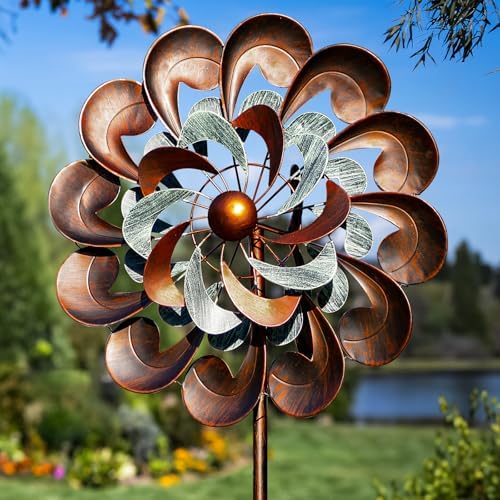 Wind Spinners for Yard and Garden Large, 84 Inch Wind Spinners Outdoor Metal, Wind Sculptures & Spinners Birthday Gifts for Family or Friends(Classical Flower) by WindSpinnersCollection