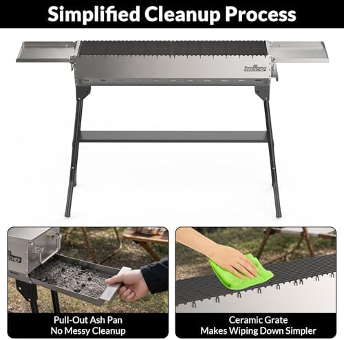 Charcoal Grill, Foldable Portable BBQ Grill for Camping & Backyard - Image 6