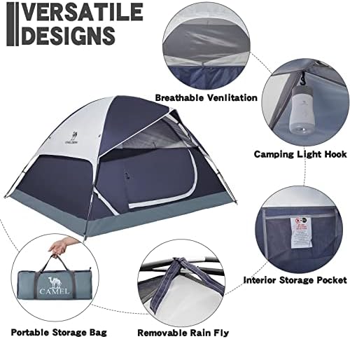 CAMEL CROWN Tents for Camping 2/3/4/5 Person Camping Dome Tent, Waterproof,Spacious, Lightweight Portable Backpacking Tent for Outdoor Camping/Hiking - Image 3