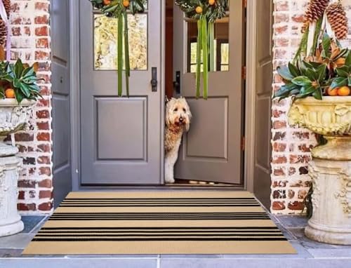 Fall Striped Outdoor Rug 2.3'x3.6',Washable Layered Doormat Porch Decor - Image 7