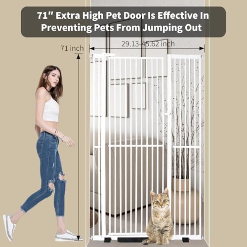 YZHDUXIU 71" Extra Tall Cat Gate, 48" Extra Wide Adjustable Gate - Image 2