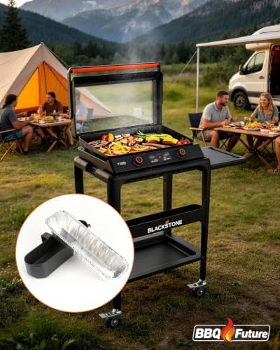 BBQ Future Grease Cup with 10 Pack Aluminum Foil Liners for Blackstone 22 Inch Electric Griddle, Grease Catcher Drip Pan Tray Replacement for 17" & 22" Electric Griddle Models 8001, 8003, 8000, 8005 - Image 5