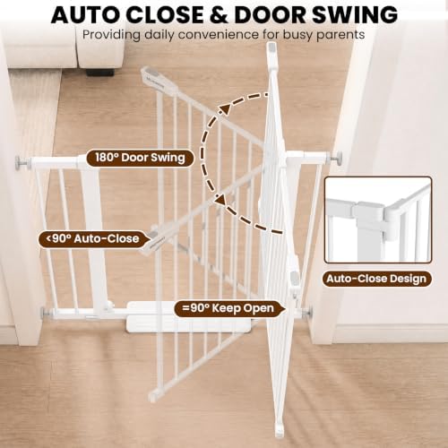 Baby Gate for Stairs, 29.7-40.6" Adjustable Dog Gate Indoor, No Drilling - Image 4