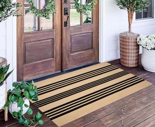 BUAGETUP Front Door Mat 24"x51",Striped Washable Front Porch Rug Fall Decor by BUAGETUP