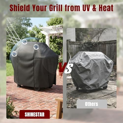 SHINESTAR 52in Grill Cover for Weber Spirit 200/300 Series, Velcro Straps - Image 3