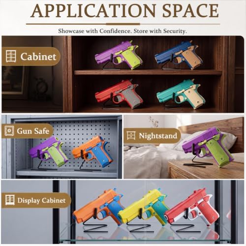Yaocom 3 Pcs Rubber-Coated Pistol Display Stand, Desk Rest Style - Image 6
