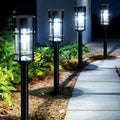Mancra Solar Pathway Lights Outdoor, 8 Pack Metal Glass Solar Lights Outdoor Waterproof Auto On/Off Landscape Path Lighting Garden Decor for Yard Walkway Driveway, Cool White by Mancra