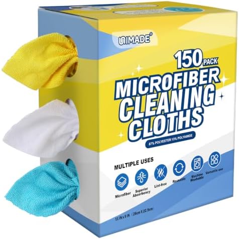 UNIMADE Microfiber Cleaning Cloth, 150 Pack Microfiber Towels for Cars by Unimade