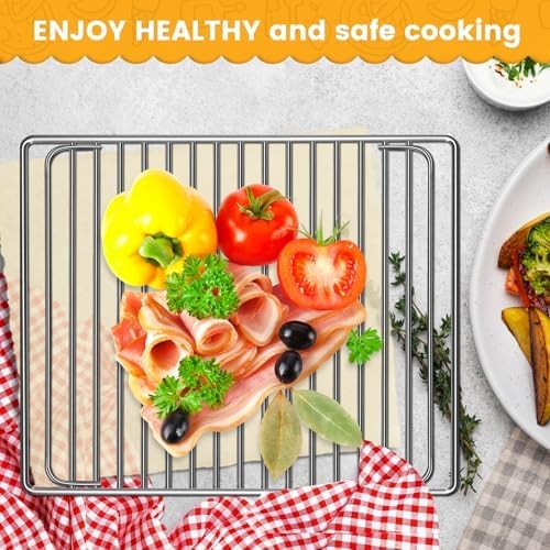 GCQ Wire Rack for Breville Smart Oven Pro Countertop Oven BOV845BSS,14''×11.6'' Stainless Steel Air Fryer Accessories Replacement Parts Roasting Steamer Grill Racks Baking Tray，Dishwasher Safe - Image 6