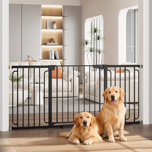 Cumbor Extra Wide Baby Gate, 36.6-69" Walk-Through Dog Gate Black by Cumbor