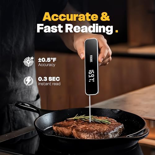 0.3 Sec Instant Read Meat Thermometer Digital for Grilling, Grey - Image 2