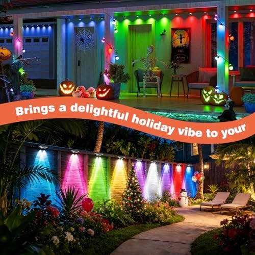 Outdoor Fence Lights Plug in, 100FT LED Fence Lights, App & Remote Control, 100 Scene Modes, IP67 Waterproof Outdoor Lights for Backyard, Patio, Deck - Brighter Than Solar Lights - Image 6