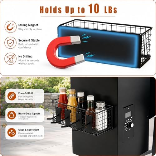 2 Pack Magnetic Storage Bin for Traeger Grills with Paper Towel Holder - Image 3